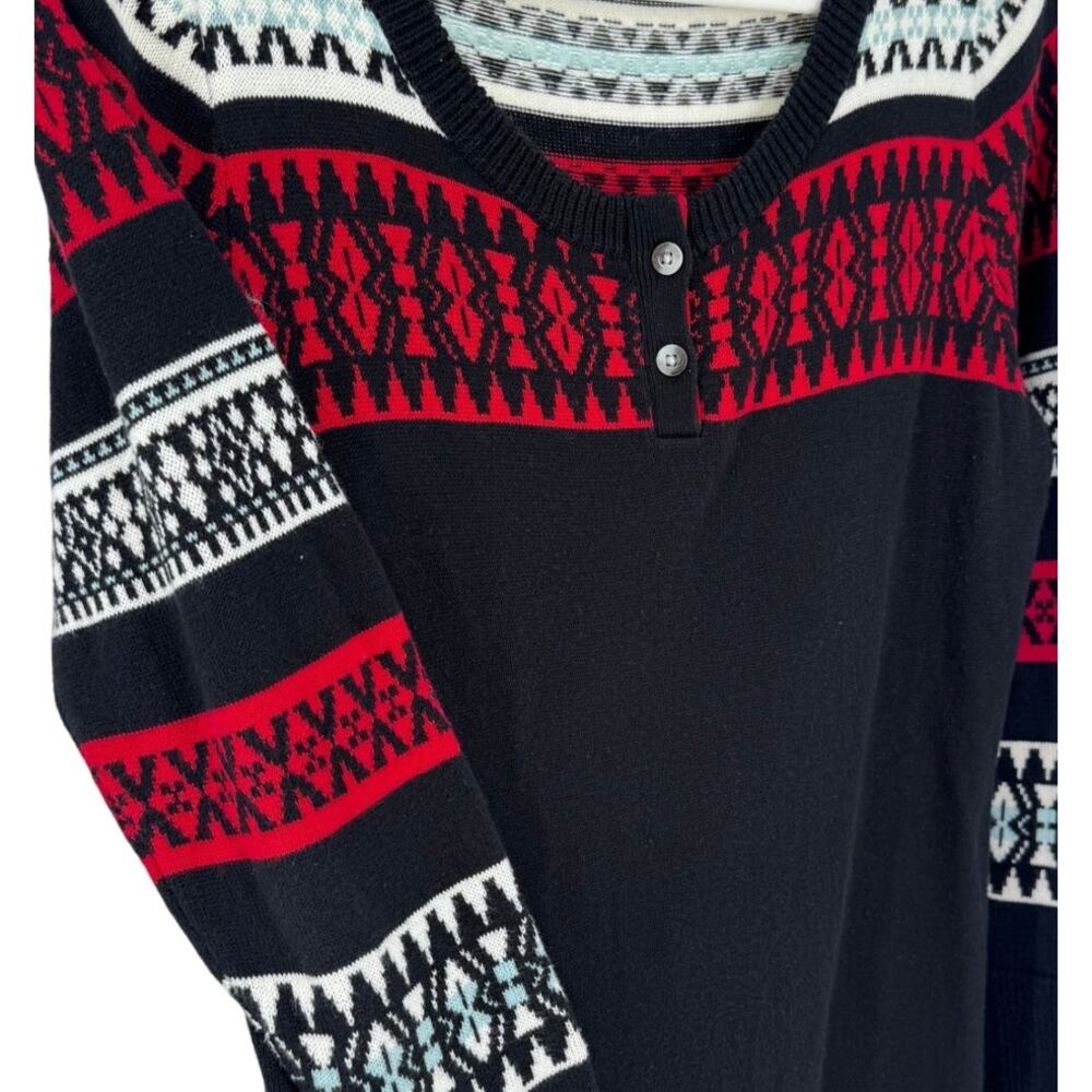 Woolrich Avalanche Nordic Fair Isle Henley Style Sweater Dress Women's Small - Picture 2 of 8